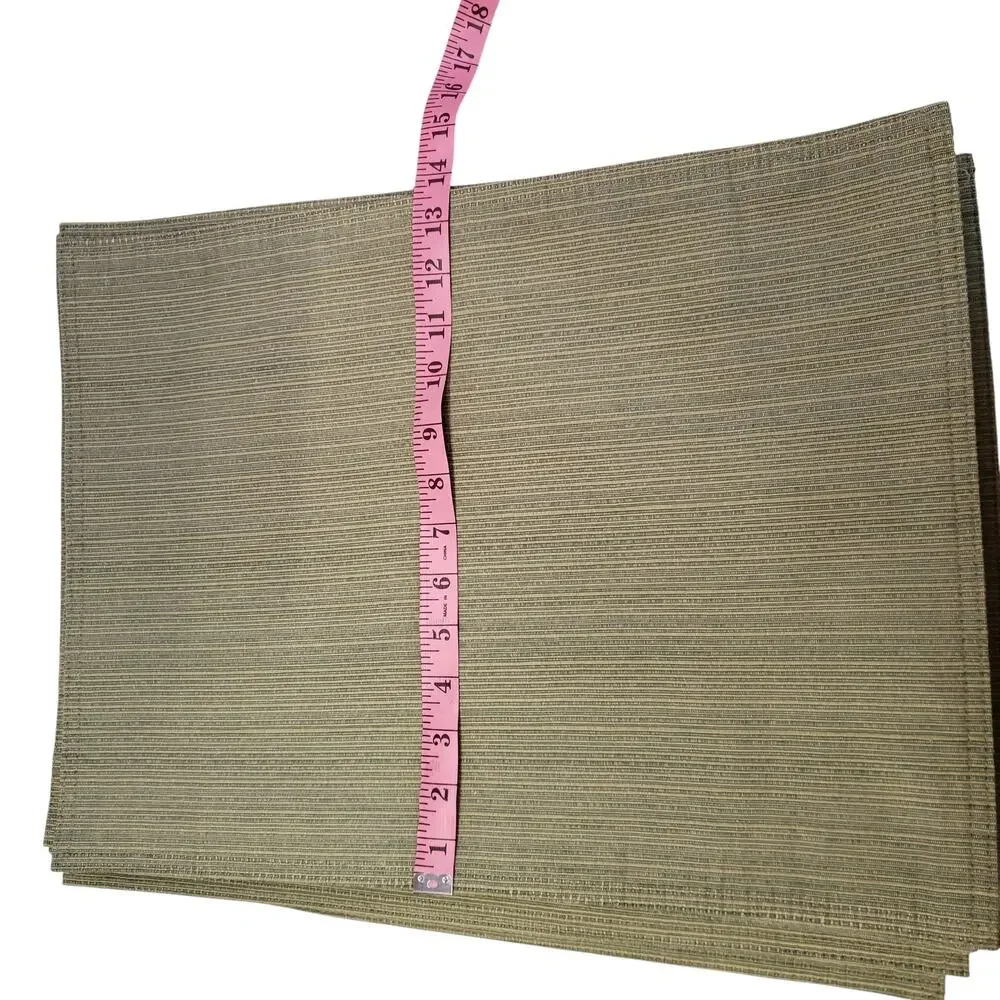 Olive Green Woven Placemats Stain and Water Resistant Reversible 18
